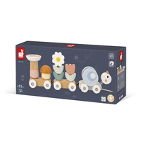 Janod  Magnetyczny pociąg z klockami i grzechotką do ciągnięcia Ślimak Sweet Cocoon 12m+