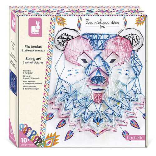 Janod Zestaw kreatywny Przeplatanka 3D String art Zwierzęta 10+
