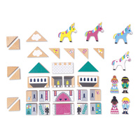 Janod Zestaw klocków i figurek 37 el. Zaczarowane królestwo Cross Roads 2+