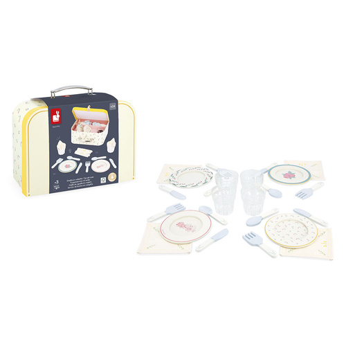 Janod Zestaw piknikowy w walizce z akcesoriami 24 el. Shiny Grandma 3+