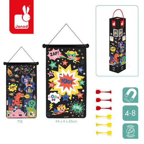 Janod Magnetyczna gra w rzutki Superbohater 4-8