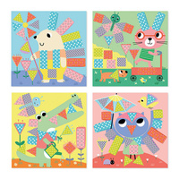 Janod Zestaw kreatywny Wycinanki przyklejanki My arts & crafts 4+