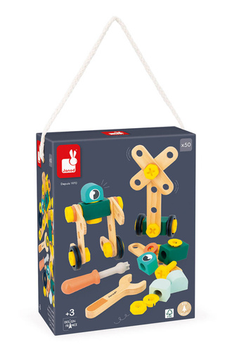 Janod Zestaw konstruktora 50 elementów Brico'kids 3+