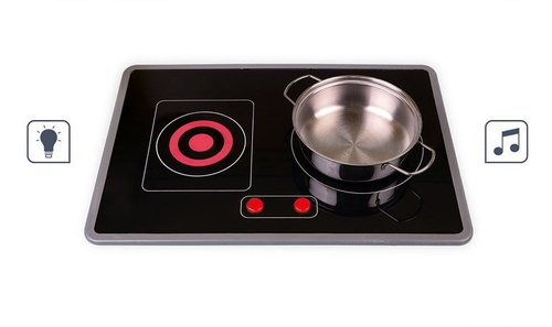 Janod Duża drewniana kuchnia z dźwiękiem, światłem LED i 6 akcesoriami Mozaika 3-8 lat