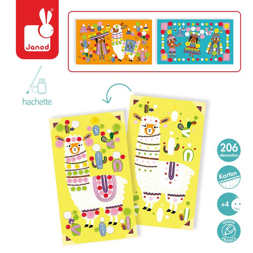 Janod Zestaw artystyczny Pompony Lamy 4+