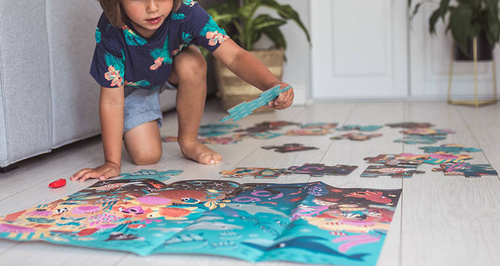 Janod Świecące puzzle z mini-lampką UV Ocean 24 elementy 3+