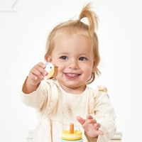 Janod Układanka piramida drewniana Gniazdko Pure 12 m+