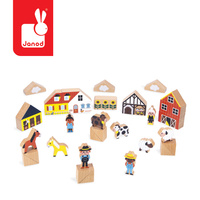Janod Zestaw klocków i figurek 34 el. Wieś Cross Roads 2+