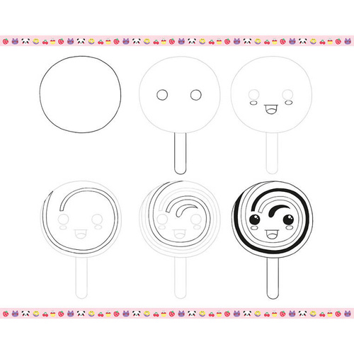 Janod Zestaw kreatywny Rysowanie krok po kroku Modele kawaii 20 rysunków 7+