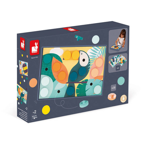 Janod Układanka pierwsza drewniana mozaika 2+