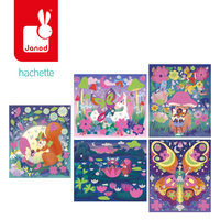 Janod Zestaw kreatywny Naklejki piankowe i fosforescencyjne piaski Wróżki Magic Fairies 6+