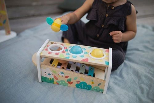 Janod Drewniane cymbałki z kulodromem Pure