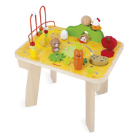 Janod Wielofunkcyjny stolik edukacyjny drewniany Farma 12m+