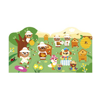 Janod Książeczka do wyklejania z naklejkami Ogród 18m+