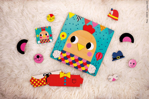 Janod Układanka drewniana magnetyczna Zwierzątka