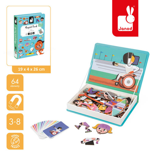 Janod Magnetyczna układanka Sport Magnetibook