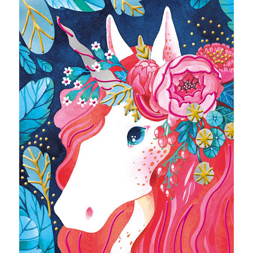 Janod Zestaw kreatywny Malowanie farbami perłowymi i 3D Jednorożce 7+