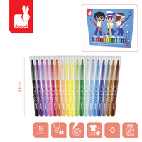 Janod Flamastry pisaki z filcową końcówką 18 kolorów 3+