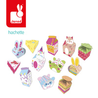 Janod Zestaw kreatywny 12 pudełek z papieru kawaii do samodzielnego wykonania 7+