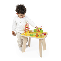 Janod Wielofunkcyjny stolik edukacyjny drewniany Farma 12m+