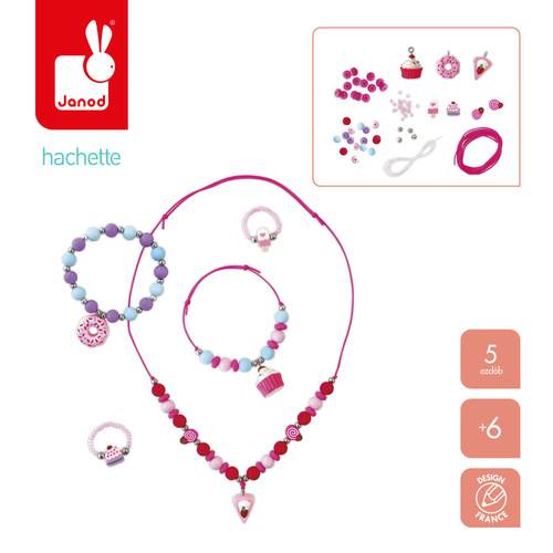 Janod Zestaw kreatywny do tworzenia biżuterii Słodkości 6+