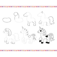 Janod Zestaw kreatywny Rysowanie krok po kroku Modele kawaii 20 rysunków 7+