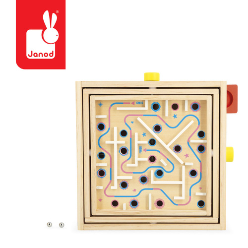 Janod Gra zręcznościowa Labirynt Ball Maze Applepop 5+