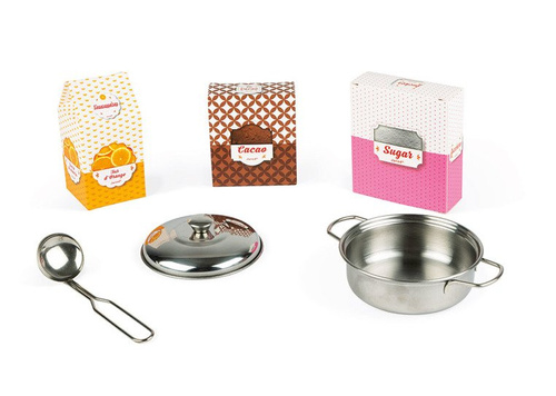 Janod Duża kuchnia drewniana z dźwiękiem i 6 akcesoriami Candy Chic