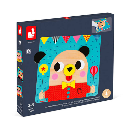 Janod Układanka drewniana magnetyczna Zwierzątka