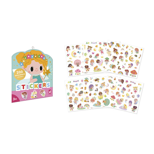 Janod Naklejki na arkuszach 200 szt. Wróżki 3+