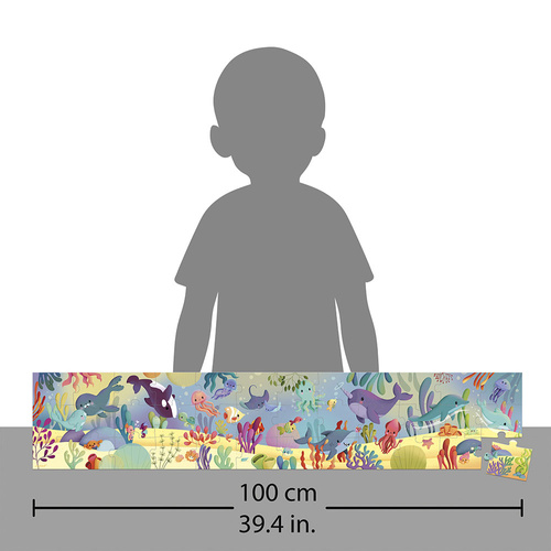 Janod Puzzle panoramiczne w walizce Morskie stworzenia 36 elementów 4+ Made in France