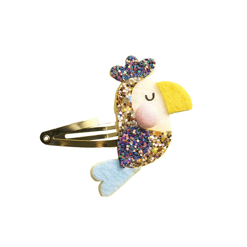 Janod Zestaw kreatywny do tworzenia biżuterii Brokatowe spinki do włosów Egzotyczne zwierzęta 5+