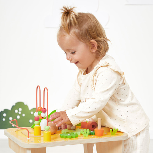 Janod Wielofunkcyjny stolik edukacyjny drewniany Farma 12m+
