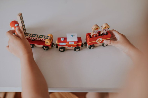 Janod Pociąg drewniany Straż pożarna Story