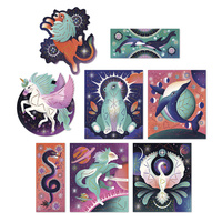 Janod Zestaw kreatywny Malowanie kropkami Puentylizm 3D Kosmiczne zwierzęta 8+ 