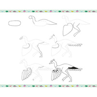 Janod Zestaw kreatywny Rysowanie krok po kroku Dinozaury 20 rysunków 7+