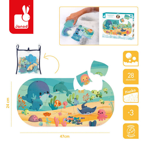 Janod Puzzle do kąpieli Ocean 28 elementów 3+