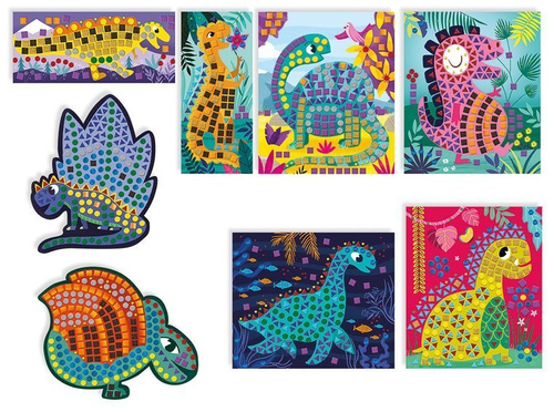 Janod Zestaw kreatywny Mozaika Dinozaury 4+