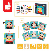 Janod Układanka drewniana magnetyczna Zwierzątka