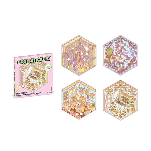 Janod Zestaw kreatywny Scenki do wyklejania z mini naklejkami i pęsetą Cosy stickers Sklep