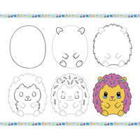 Janod Zestaw kreatywny Rysowanie krok po kroku z brokatowymi markerami 20 rysunków i kolorowanek 6+