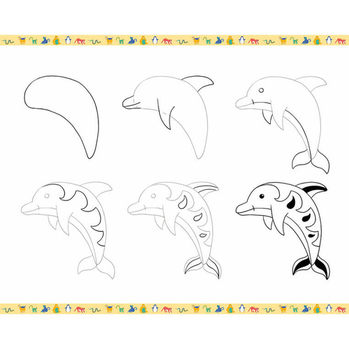 Janod Zestaw kreatywny Rysowanie krok po kroku Zwierzęta 20 rysunków 7+