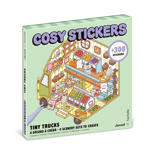 Janod Zestaw kreatywny Scenki do wyklejania z mini naklejkami i pęsetą Cosy stickers Ciężarówka