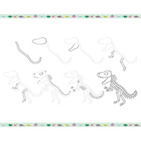 Janod Zestaw kreatywny Rysowanie krok po kroku Dinozaury 20 rysunków 7+