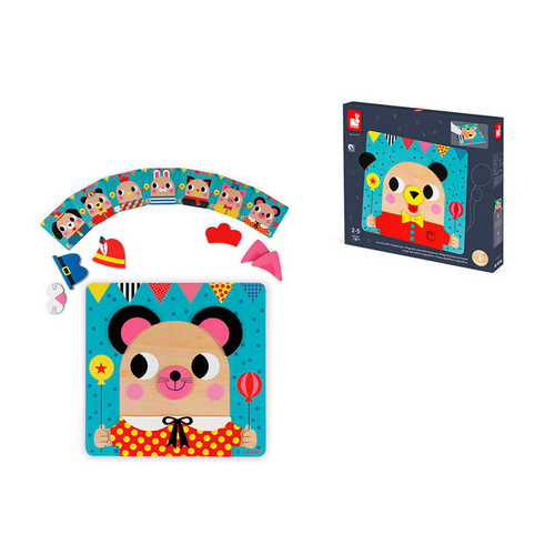 Janod Układanka drewniana magnetyczna Zwierzątka