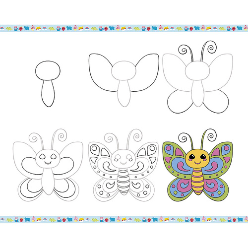 Janod Zestaw kreatywny Rysowanie krok po kroku z brokatowymi markerami 20 rysunków i kolorowanek 6+