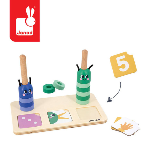 Janod Drewniana układanka matematyczna Komponowanie i porównywanie liczb 3+