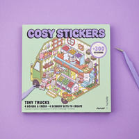 Janod Zestaw kreatywny Scenki do wyklejania z mini naklejkami i pęsetą Cosy stickers Ciężarówka