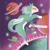 Janod Zestaw kreatywny Malowanie kropkami Puentylizm 3D Kosmiczne zwierzęta 8+ 