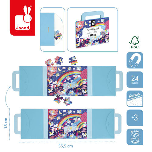 Janod Magnetyczne puzzle Jednorożce Magneti'puzzles 24 el. 3+